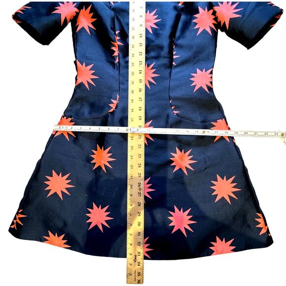 House of Holland Star Print Structured Flared Mini Dress Size 6 - Picture 14 of 14